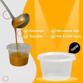 8oz Fusion Microwavable Food & Sauce Pots with Lids (225)