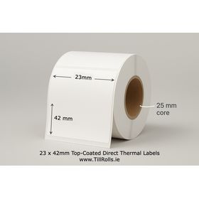 23x42mm Top-Coated Direct Thermal Labels