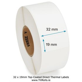 32x19mm Direct Thermal Pricing Labels 2000 LPR Top-Coated.