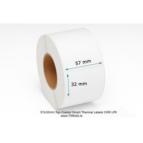 57x32mm Top-Coated Direct Thermal Labels