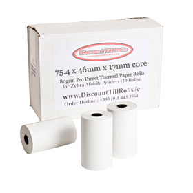 75.4x46x19.8mm Direct Thermal Rolls 80GSM | 3003070