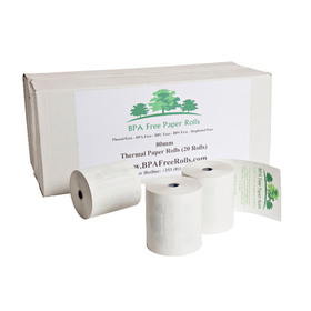 80mm Phenol Free Thermal Paper Rolls (20 Roll Box)