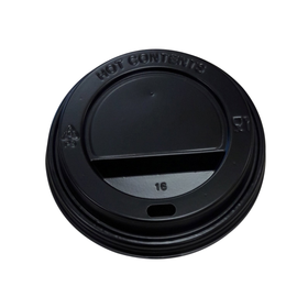 90mm Black PS Hot Cup Lids- Huh – (10/12/16oz ) (1000 Lids)