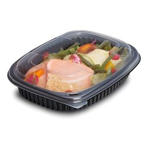 24oz Black 1-Compartment Microwaveable Containers (8x40)