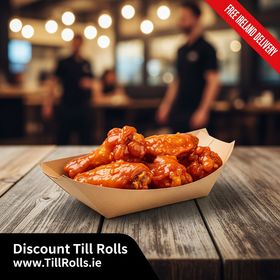 3lb Large Kraft Food Tray with chicken wings in a spicy buffalow sauce