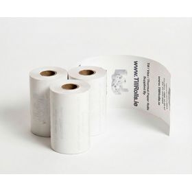 Image of 3 rolls of credit card rolls with discount till rolls branding on back