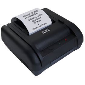 Cygnus PT73 taxi printer with clear receipt, demonstrating TillRolls.ie thermal paper
