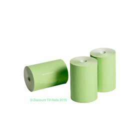 57x40mm Green Coreles Credit Card Till Rolls (20 Roll Box)