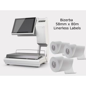 Bizerba 58mm x 80m Linerless Scales Labels (30 Rolls)