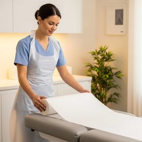 Softguard hygiene couch roll used on medical examination couch