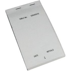 Open duplicate service pad showing carbonless copy sheet for instant order tracking in hospitality venues