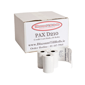 PAX D210 Credit Card Till Rolls (50 Roll Box)