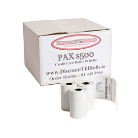 PAX S500 Credit Card Thermal Paper Rolls (50 Roll Box)