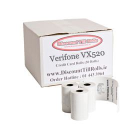 Verifone VX520 Credit Card PDQ Rolls (50 Roll Box) Extra Long
