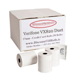 Verifone VX820 Duet Credit Card Till Rolls (50 Roll Box)