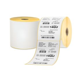 Zebra-compatible 102x152mm direct thermal shipping labels roll, 475 labels per roll, ideal for desktop printers like LP 2844 and GC420t