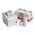 Discount Till Rolls branded box of 80x70mm thermal paper rolls, 20 rolls per box, with a thermal printer and loose rolls displayed in front.
