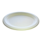 0.5 x 8-inch oval compostable plate made from natural bagasse sugarcane, front view..