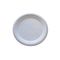 Close-up of biodegradable bagasse round plates – sturdy 7 inch microwave-safe disposable plates for catering.