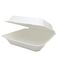 Eco-friendly 9.25 x 9 inch bagasse meal boxes, compostable and perfect for sustainable takeaway packaging.