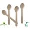 Eco-friendly heavy duty kraft paper spoons in bulk packaging, ideal for sustainable catering and events