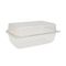 Clear rectangular hinged lid cake container – 206x115x80mm – displayed empty