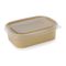 500ml kraft takeaway food container with clear PP lid for hot and cold meals
