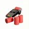 Image of a credit card terminal with red credit card rolls in front supplied by Discount Till Rolls